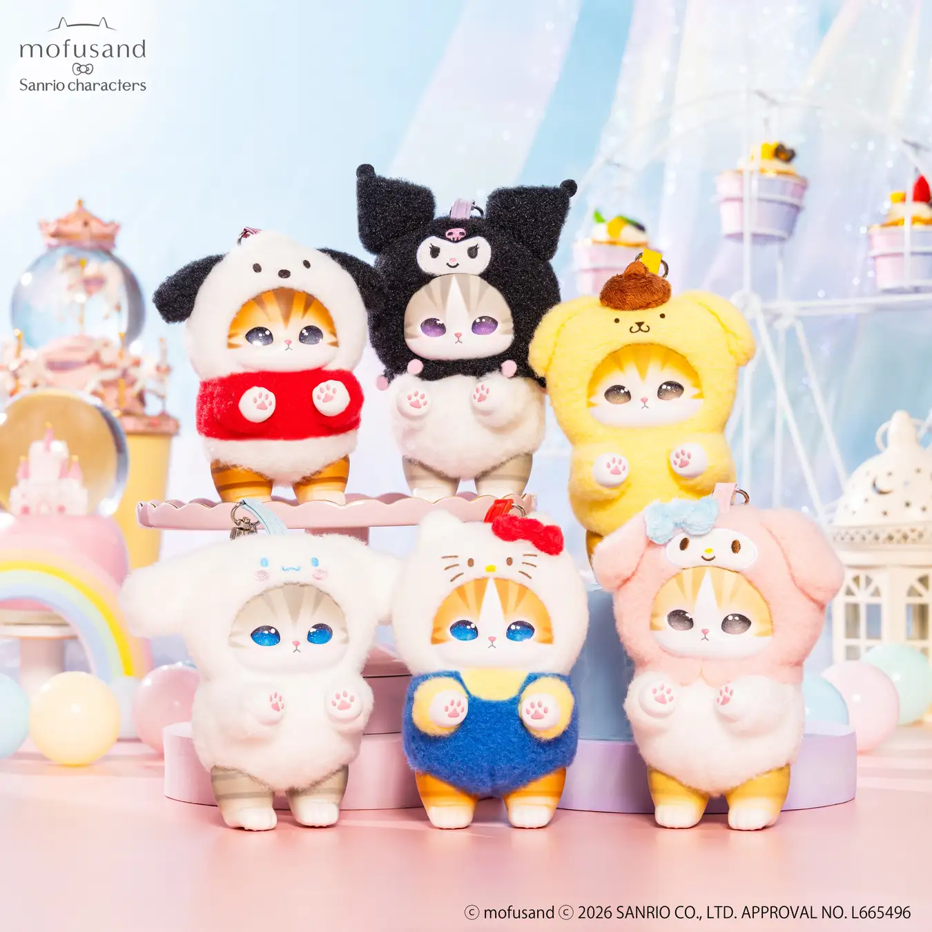 Mofusand|Sanrio Characters Kiramekko Mascot Keychain mystery bag/blind box/All 8 types|1pc