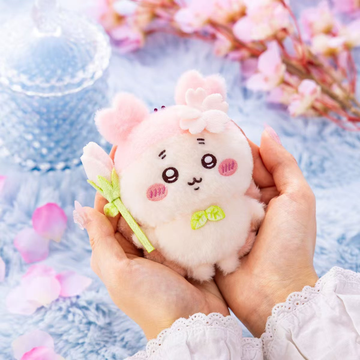 chiikawa|Sakura Fairy Furuhonya Kani Mascot Holder /Plush Keychain|120×90×55mm approx.