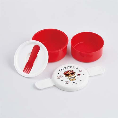 Sanrio|hello kitty Sun-tanned Round 2-tier Lunch Box|500ml