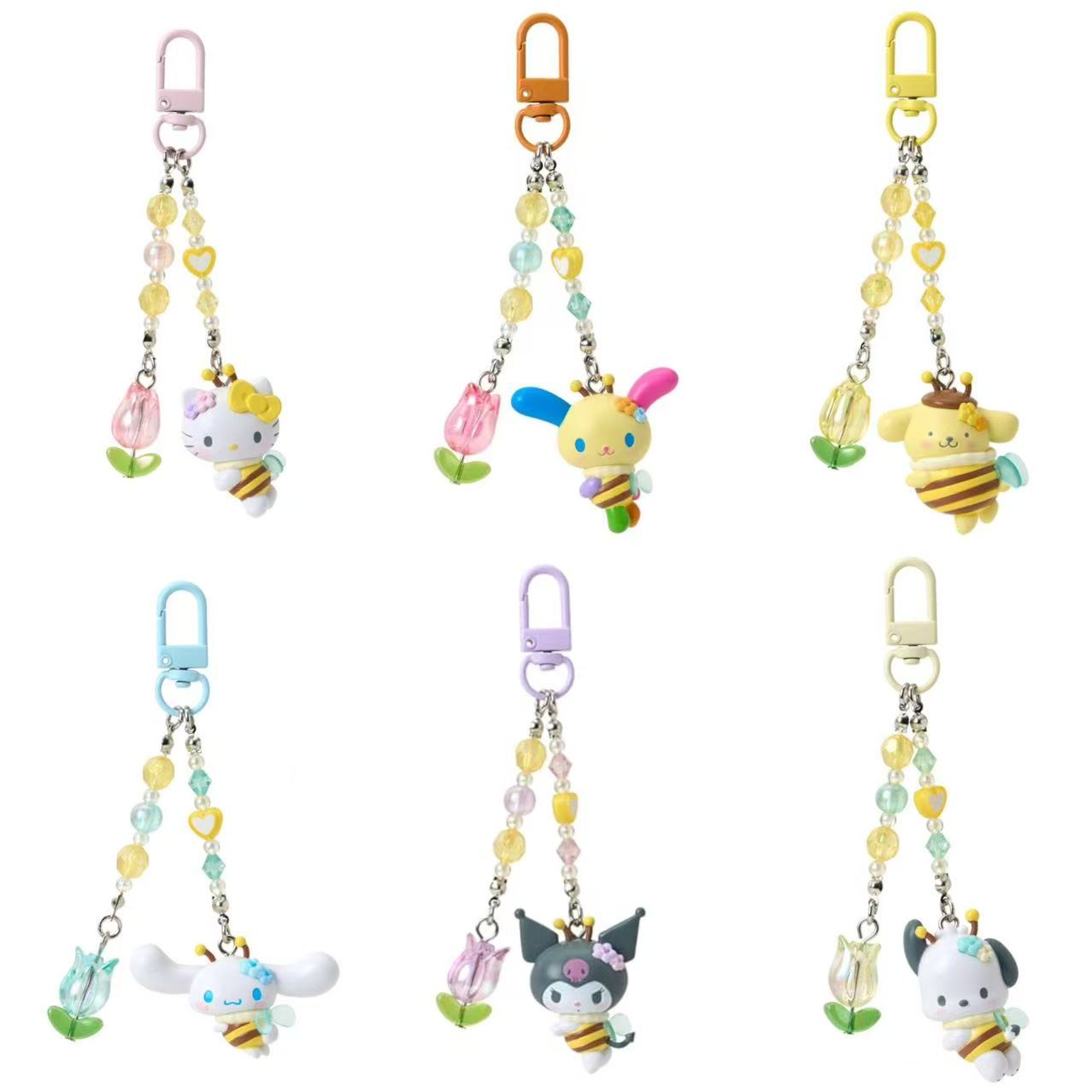Sanrio|Flower-Loving Hachi Keychain/Keyring|40 x 20 x 80mm approx.