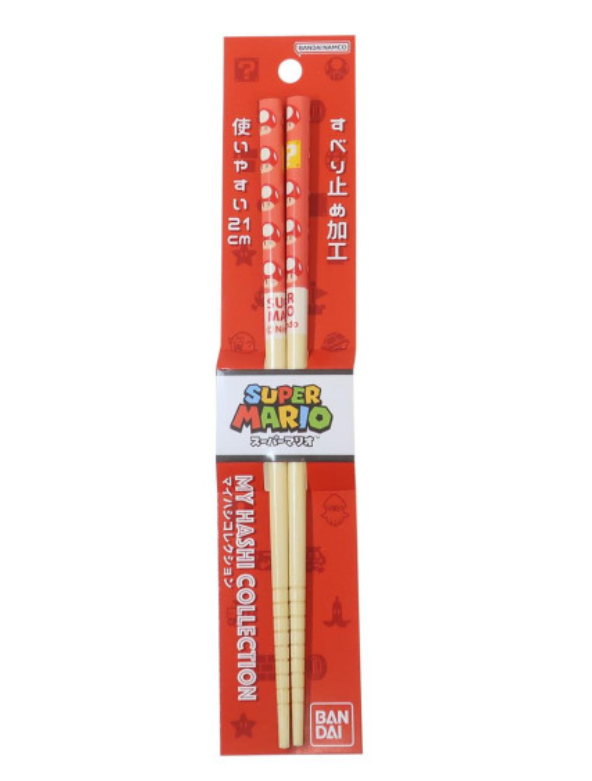 Nintendo任天堂|Mario Bamboo Chopsticks 21cm / Super Mario Brothers超级马里奥竹制筷子|约长210mm