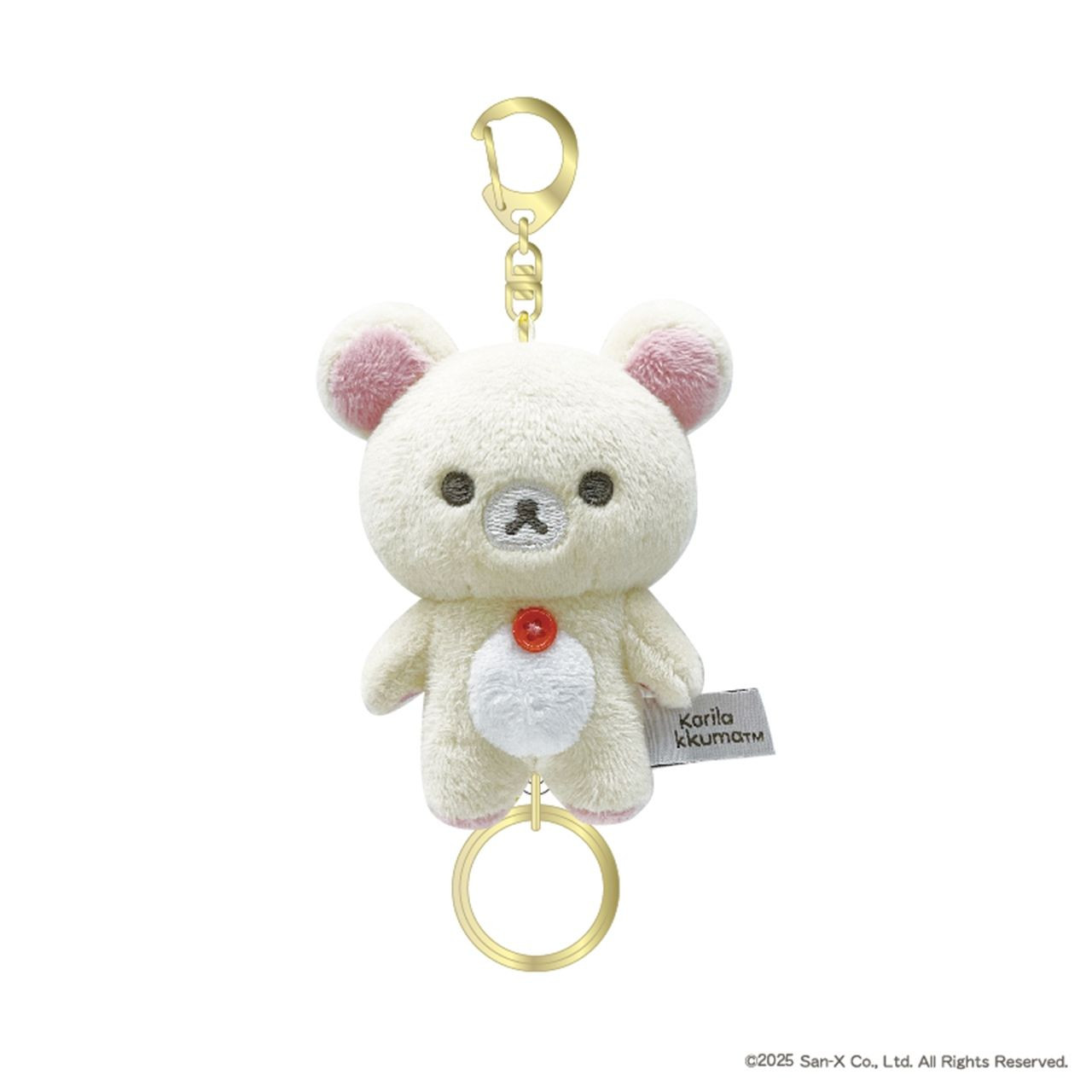 Rilakkuma|Fluffy Reel-Attached Mascot Holder /Plush Keychain|H110×W80×D55mm approx.