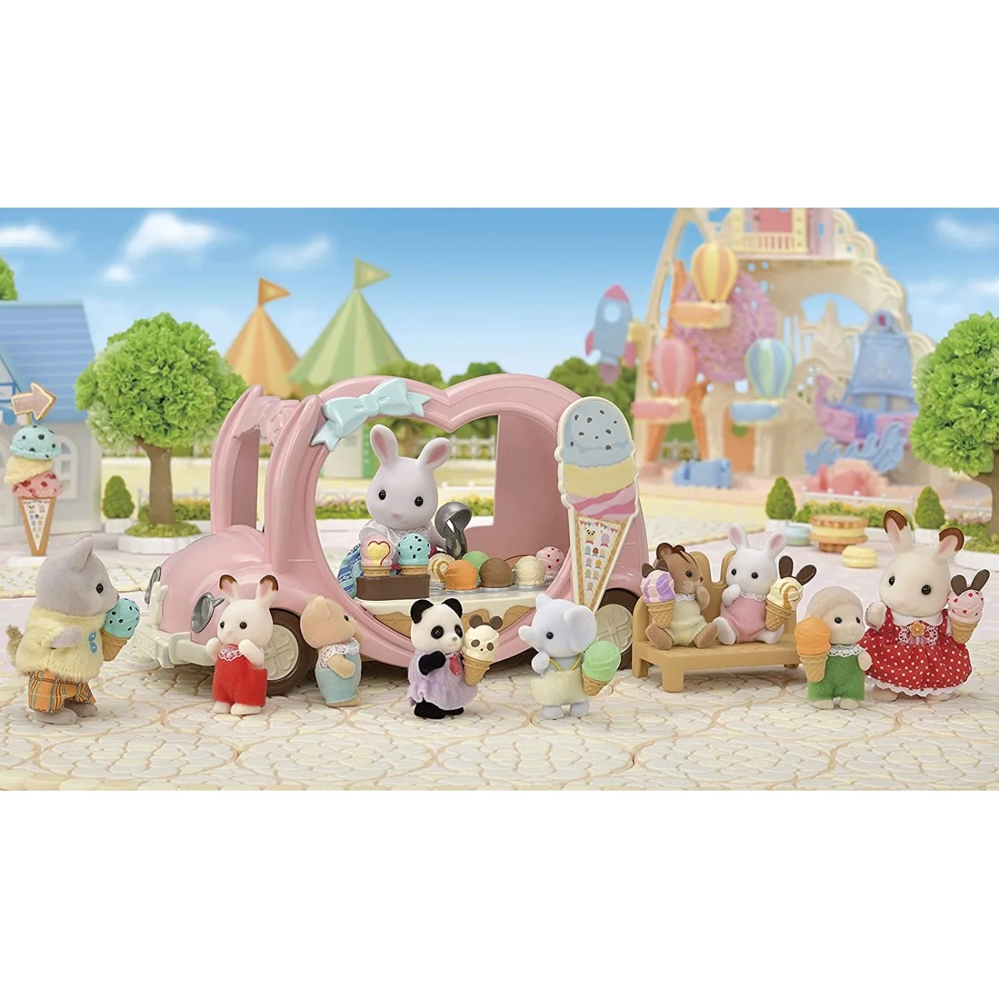 SylvanianFamilies森贝儿家族|Ice Cream Van- Dollhouse Playset冰淇淋车套装玩具/过家家5651