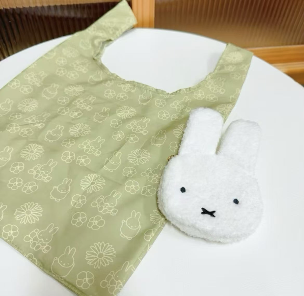 Miffy Bakery|Eco Bag Packable Pocketable Pouch/Plush Keychain|W12×H17×D5cm