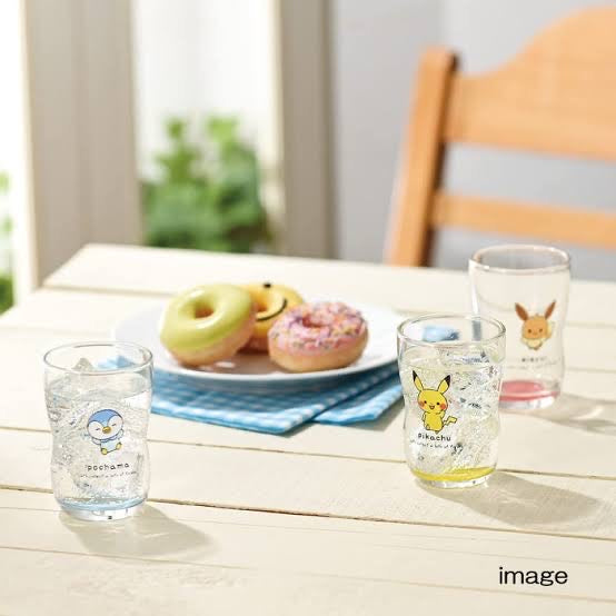 Pikachu皮卡丘|金正陶瓷Q版伊布玻璃杯/正面看是透明色/从上看是红色/易握曲线设计|约250ml