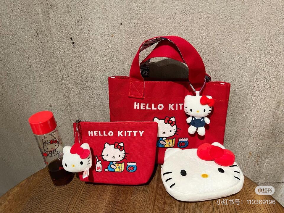 HelloKitty凯蒂猫|Sanrio Hello Kitty 50th Anniversary Makeup Pouch收纳包/化妆包|约H13×W19×D5
