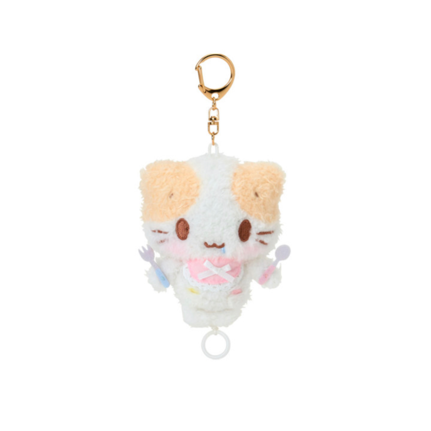 Sanrio|Mashumaro mitaina fuwafuwa nyanko Mascot Reel Keychain/Plush Keychain|100×80×50mm approx.