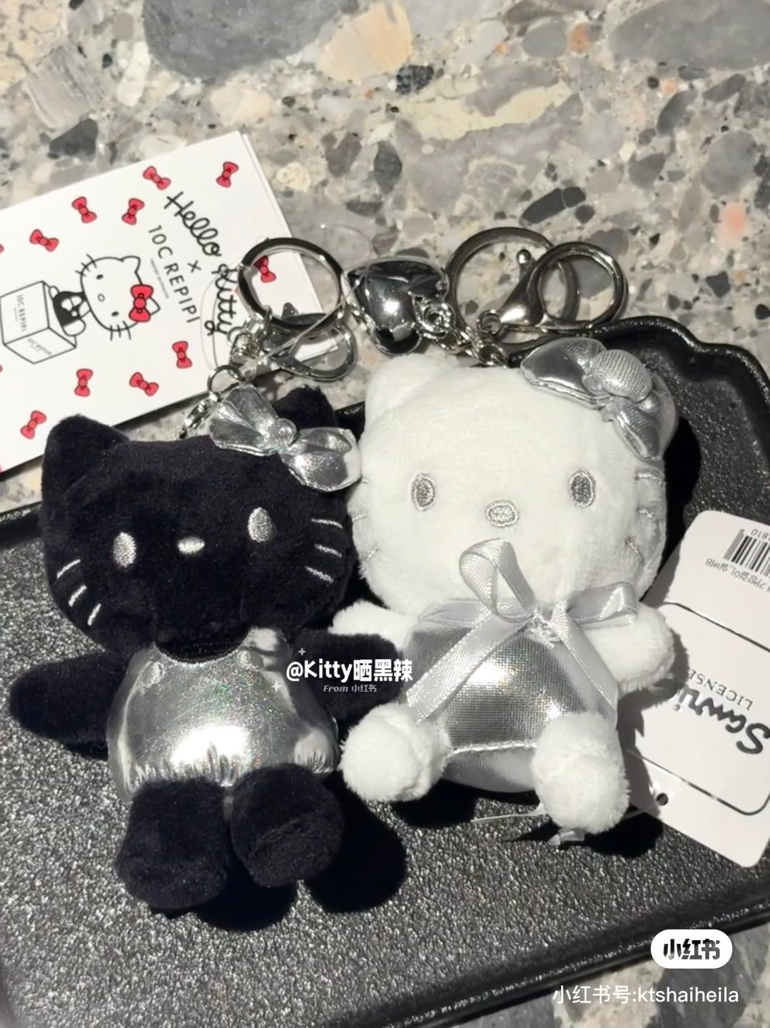 HelloKitty|avail black Mascot Holder /Plush Keychain