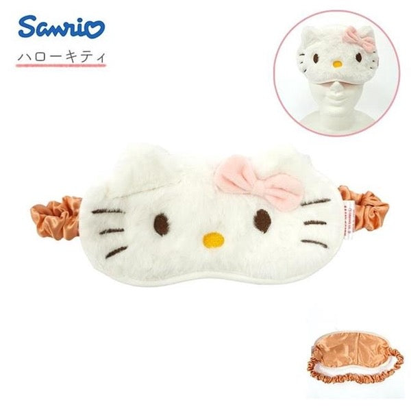 Sanrio|可爱毛绒绒角色大脸眼罩/遮光/丝绸感内里|约20 x 10 x 1cm