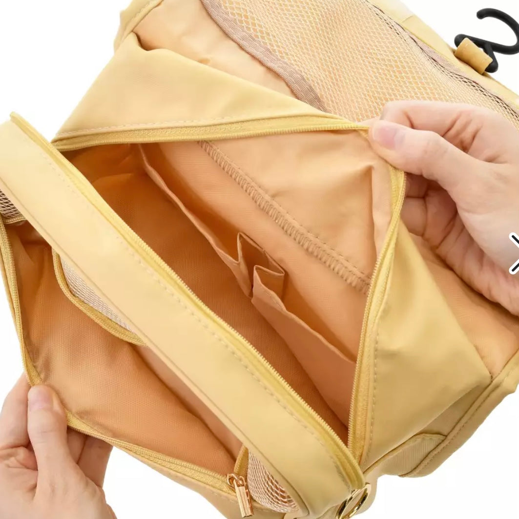 Disney|噗噗winnie the pooh多功能手拎旅行可悬挂式防水化妆包/洗漱包|高さ約18.5×幅25×奥行き9.5(cm)