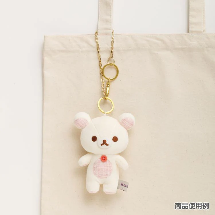 Rilakkuma轻松熊|Hanging Plush / Wonderful House奇妙屋粗花格子小香风毛绒玩偶挂件/包挂|约130×100×55mm