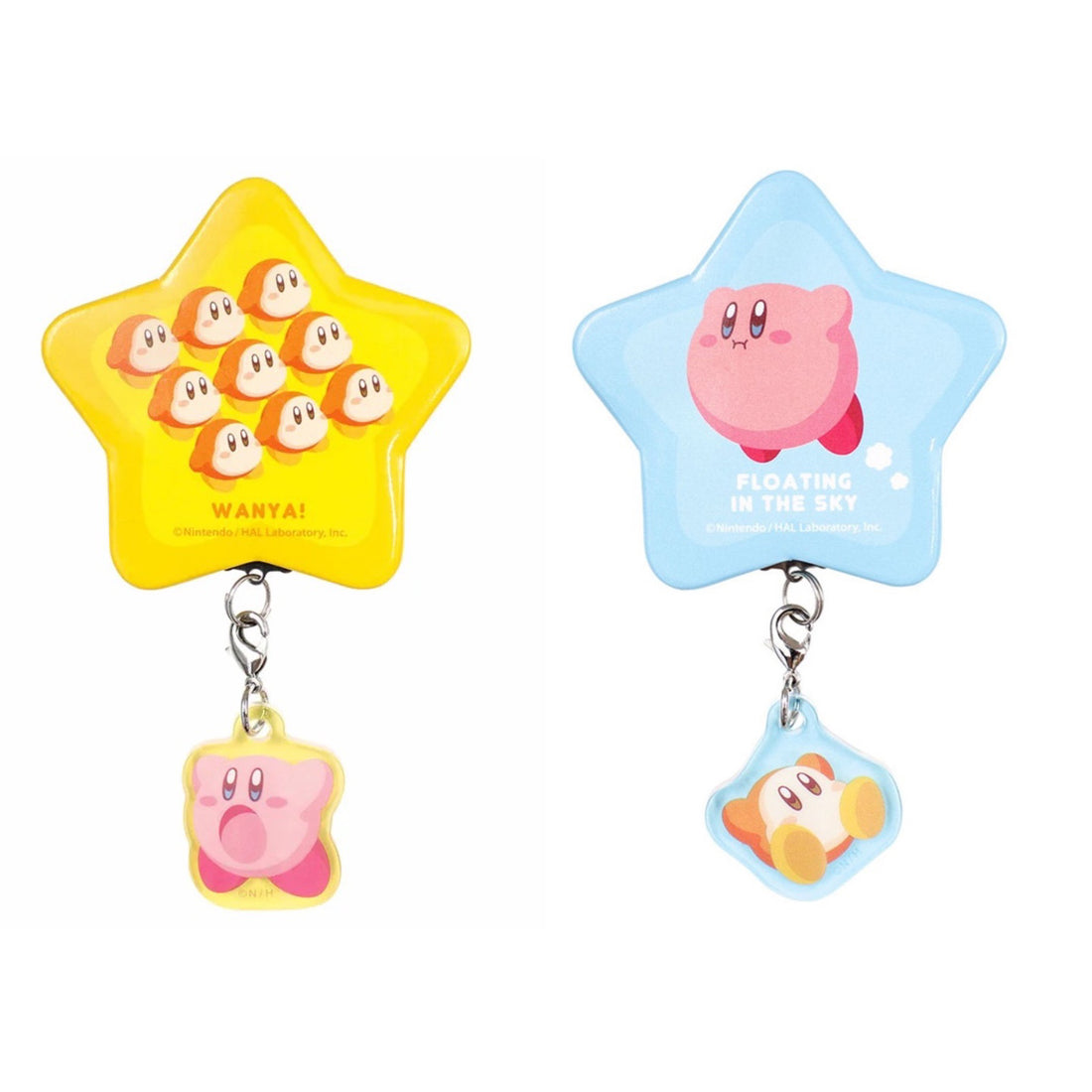 Kirby星之卡比| Can Badge - Kirby & Waddle Dee 可爱角色吊饰星星徽章|约60×110×5mm