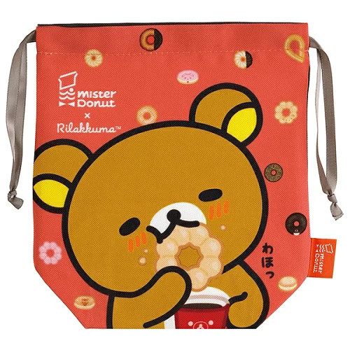 Rilakkuma|Mister Donut drawstring bag|185×170×70mm approx.