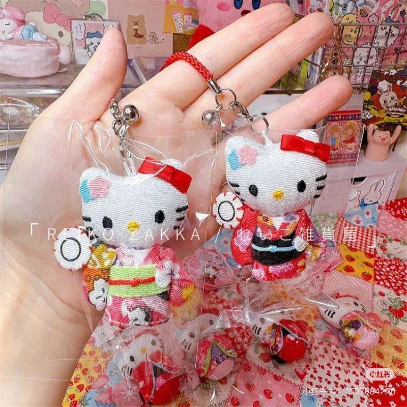 Hello kitty|Kimono tambourine Mascot Holder /Plush Keychain|1 piece