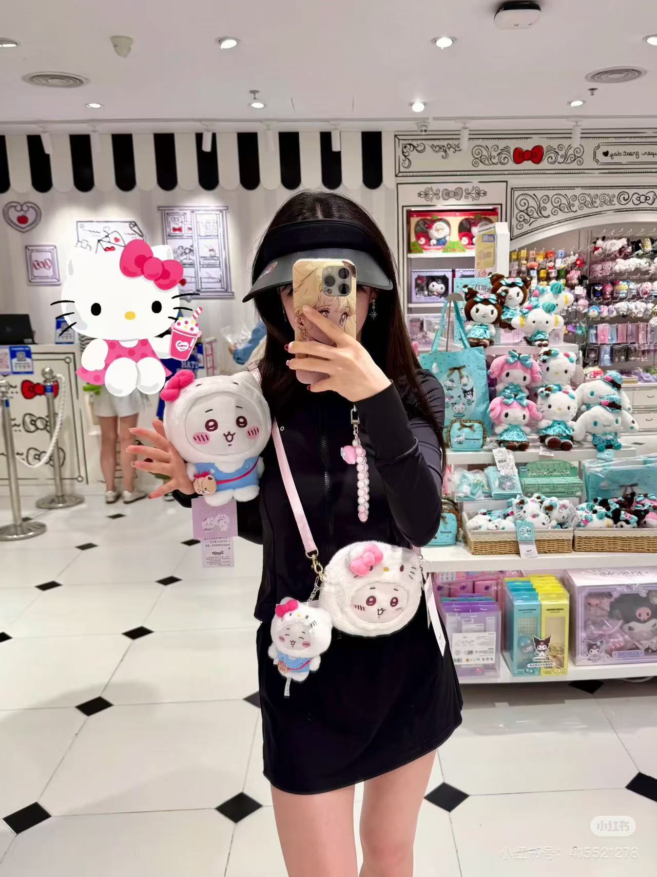 【limit 1】Sanrio|Chiikawa X Sanrio Characters Plush Shoulder Bag|15 x 12.8 x 5cm approx.