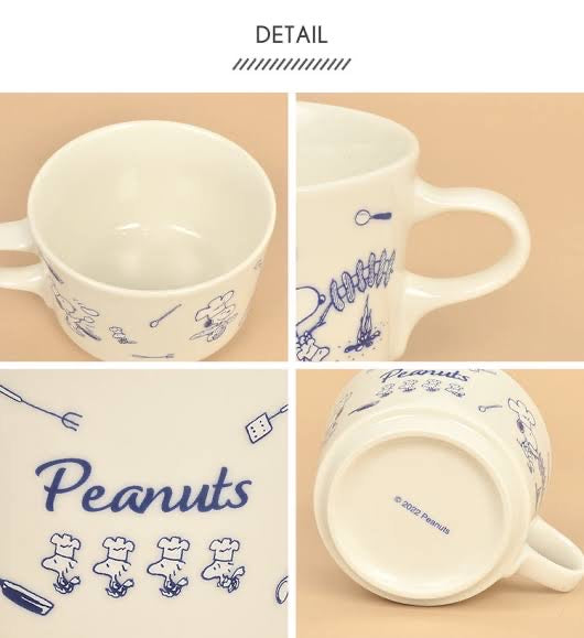 Snoopy|漫画风白青色陶瓷马克杯/soup杯|約340ml