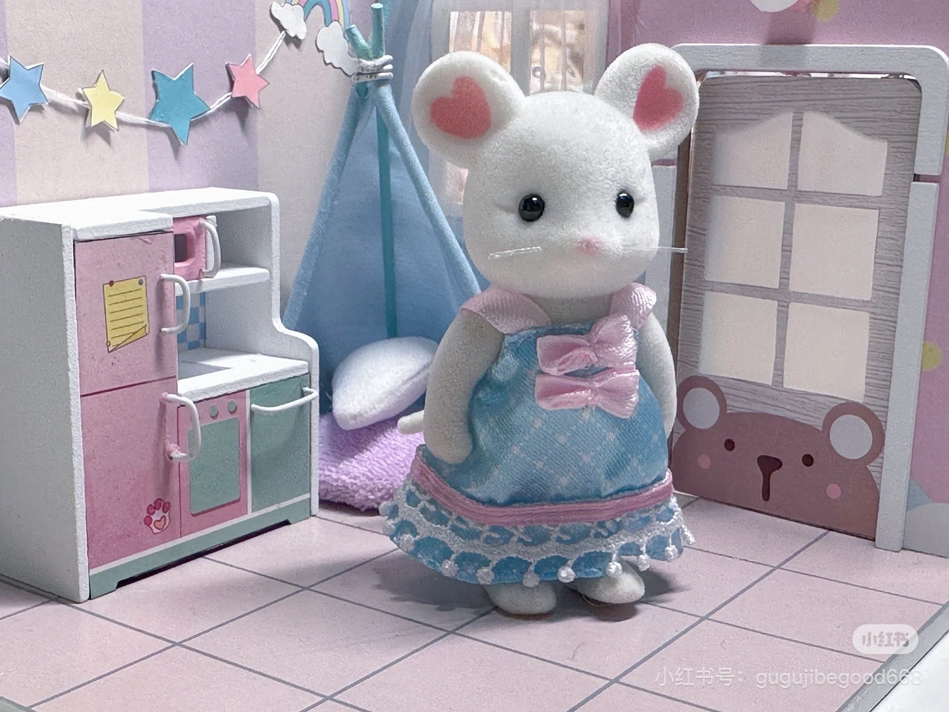 SylvanianFamilies|Fashion Play Set Sugar Sweet Collection-Marshmallow Mouse-5540