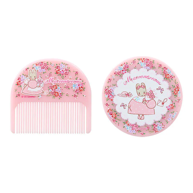 Sanrio|Marron Cream 40th anniversary Comb and Mirror Set |10 × 2 × 9 cm approx.