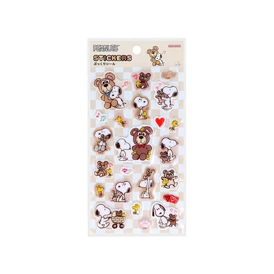 Snoopy|Peanuts Puffy Stickers|W90 x H160 x D2mm approx.