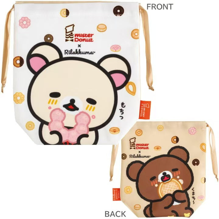 Rilakkuma|Mister Donut drawstring bag|185×170×70mm approx.