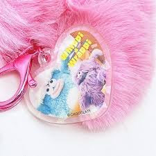 Whippi & Rappi|Heart-Shaped Fur Mascot Holder /Plush Keychain|H80 x W100 x D50mm approx.