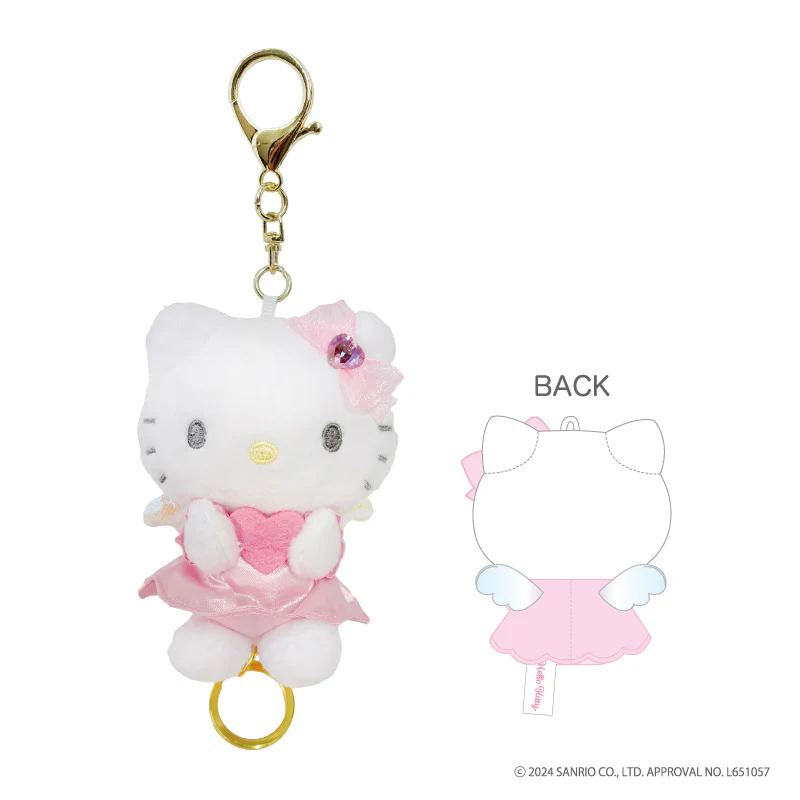 HelloKitty凯蒂猫|Plush Keychain With Reel - Hello Kitty / Nurse Blue天使护士系列可伸缩毛绒玩偶钥匙扣挂件/包挂|约H116 × W75 × D63mm