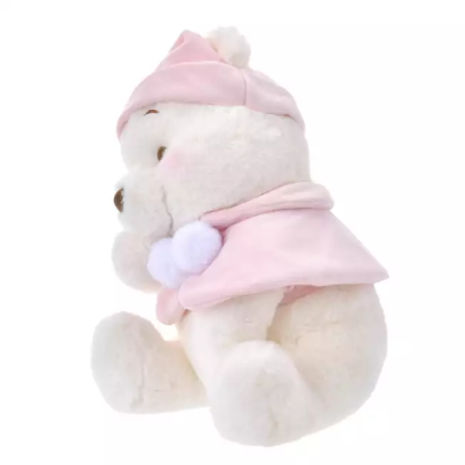 Disney迪士尼|Plush Toy (M) - Pooh / White Pooh Fruit Latte Color Cape Pink东迪冬日限定水果拿铁色睡衣睡帽斗篷系列噗噗维尼软乎乎坐姿毛绒玩偶/公仔/M号|约33×25×25cm
