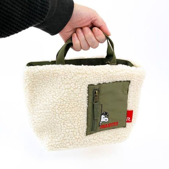 Snoopy|史努比冬季毛茸茸多动能托特包/收纳包/内外都有卡位隔层/耐装|约30cm×20cm×10cm