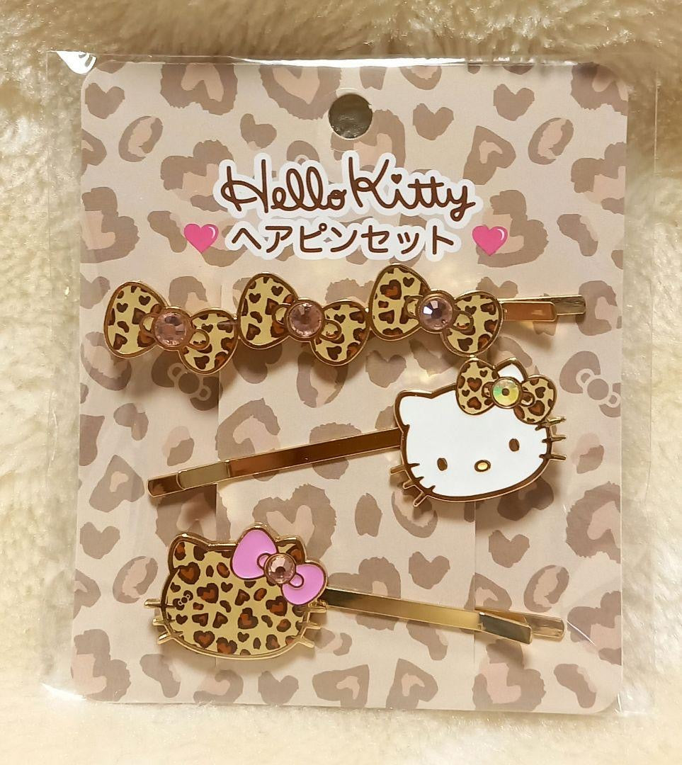 Sanrio|Hairpin Set - Hello Kitty : Gogo Gal Collection Leopard|3 piece
