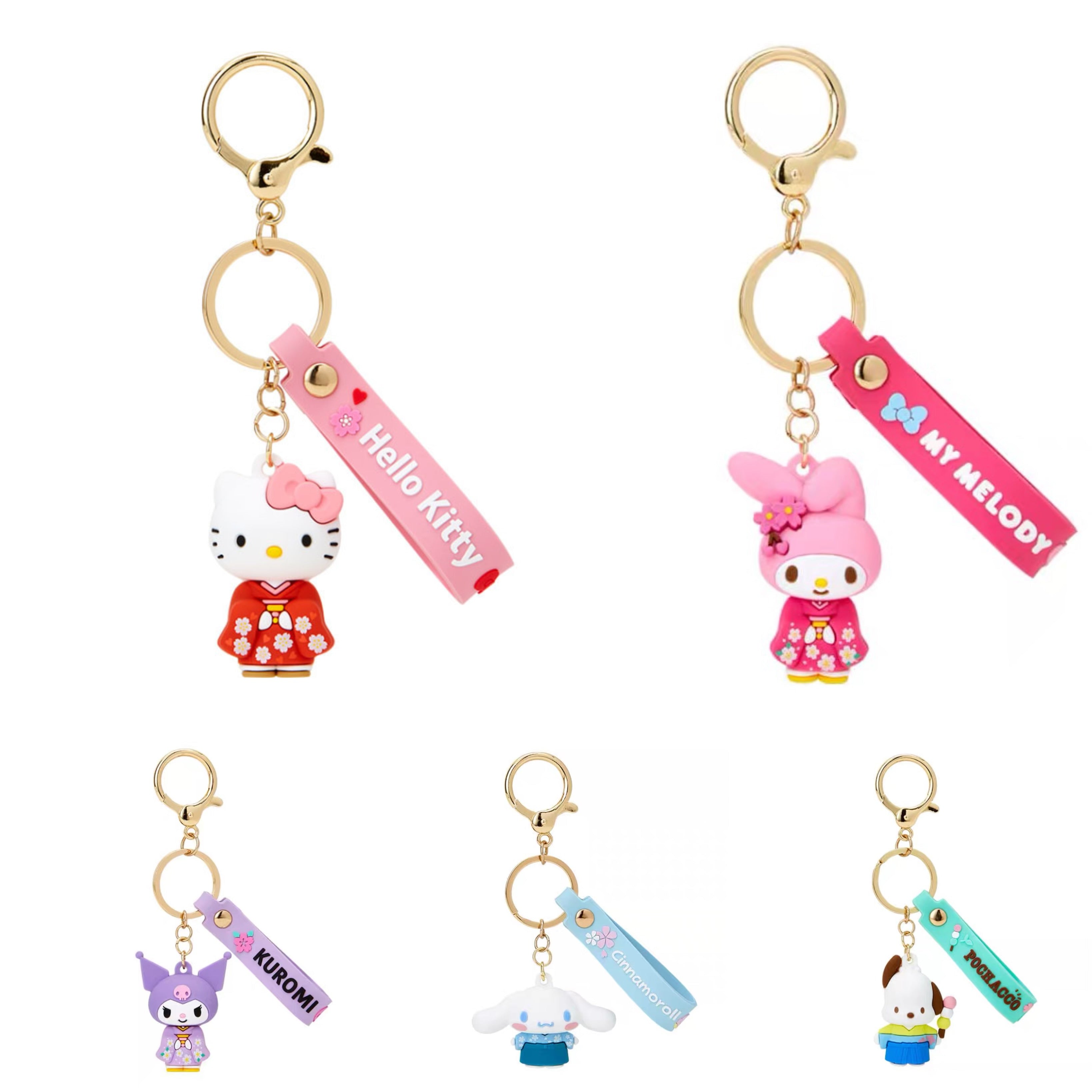 Sanrio三丽鸥|Characters Rubber Three-Dimensional Key Holder软橡胶钥匙扣|约幅3.2×奥行2.5×高さ5cm