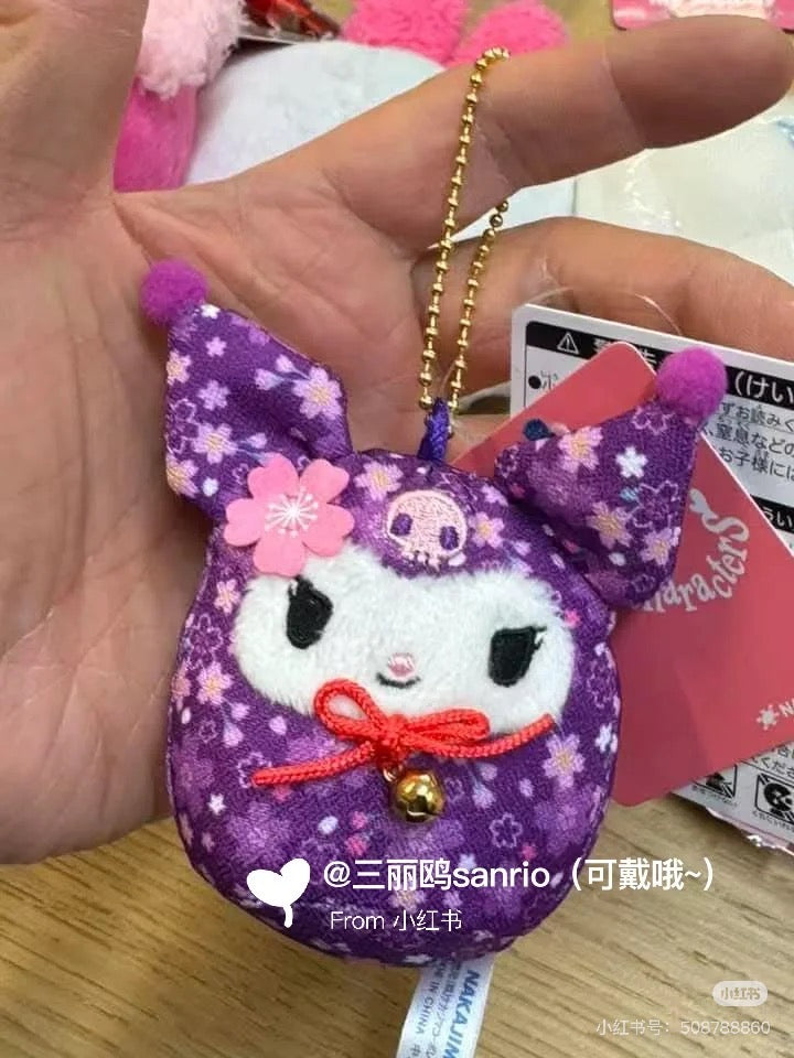 Sanrio|Daruma Japanese New Year Sakura Mascot Holder /Plush Keychain| 65×70×50mm approx.