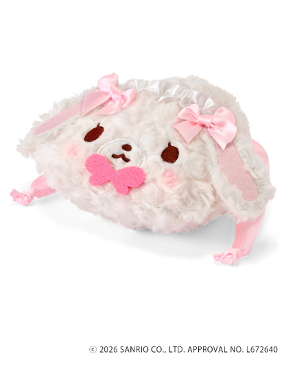 Sanrio|GRL Collaboration Curly Fur Head Dress SugarBunnies Face Drawstring Bag|18x 18cm approx.