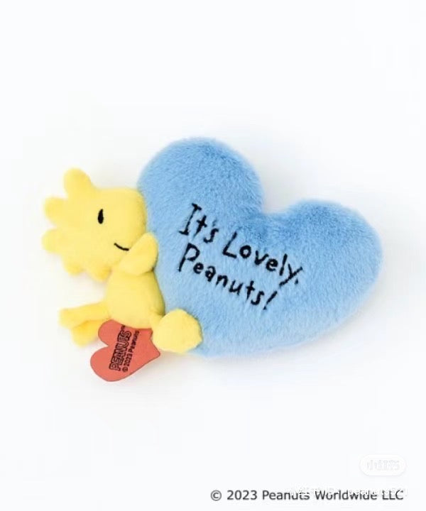 Snoopy|阪急极少量限定/软乎乎粉爱心史努比+蓝爱心小黄鸟组合公仔/玩偶/爱心头套可取下/细节满分