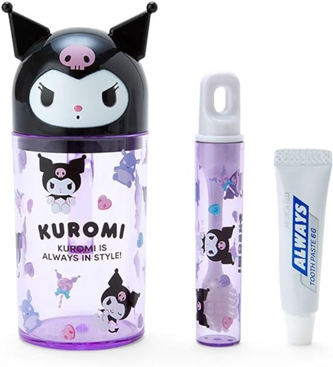 Sanrio|角色大脸旅行便携牙膏/牙刷/漱口杯/收纳罐|约12 x 7 x 5cm