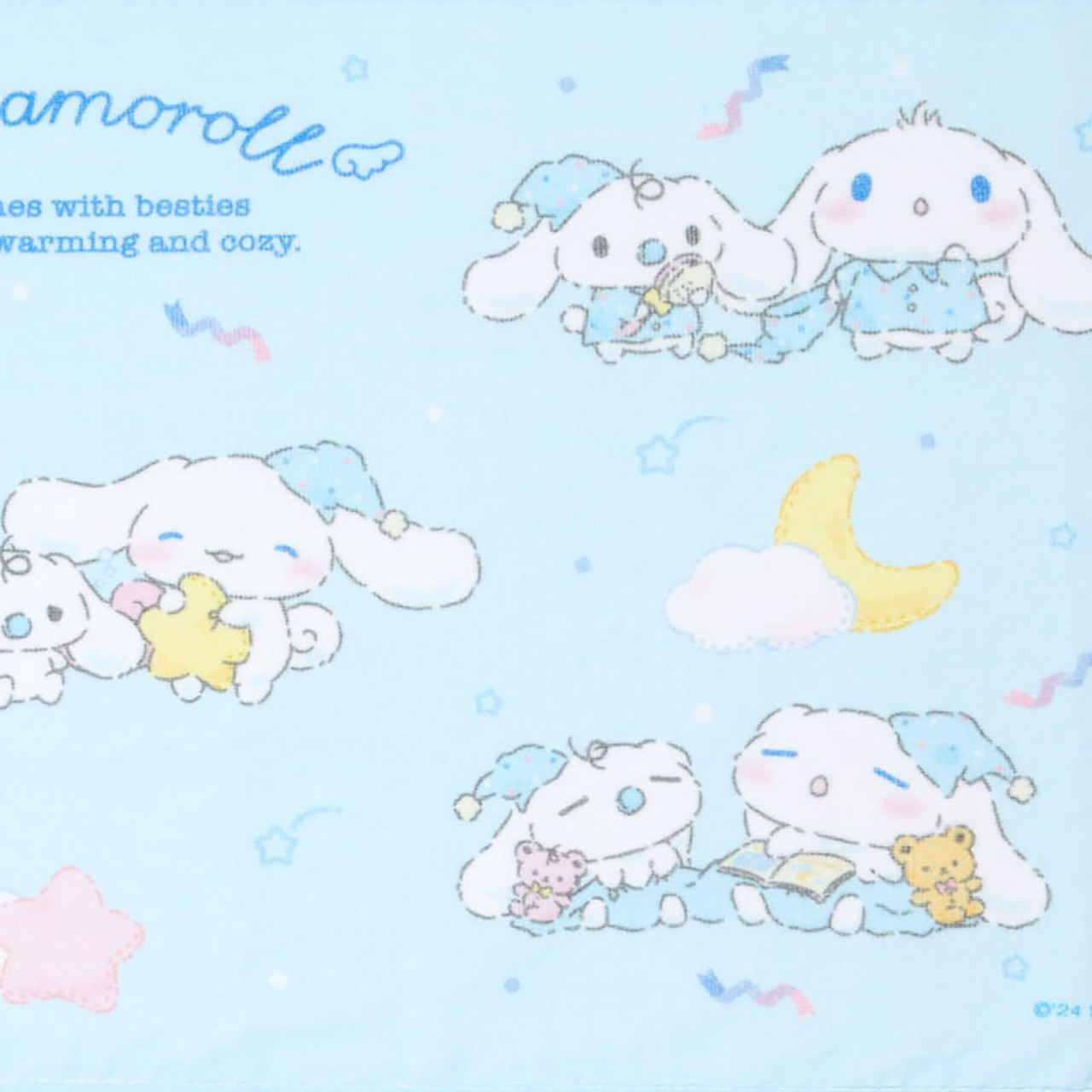 Sanrio三丽鸥| Face Towel - Cinnamoroll / Sleepy Time玉桂狗甜梦系列困困大耳狗100%棉可爱图案毛巾/洗脸巾|约34×0.5×76cm