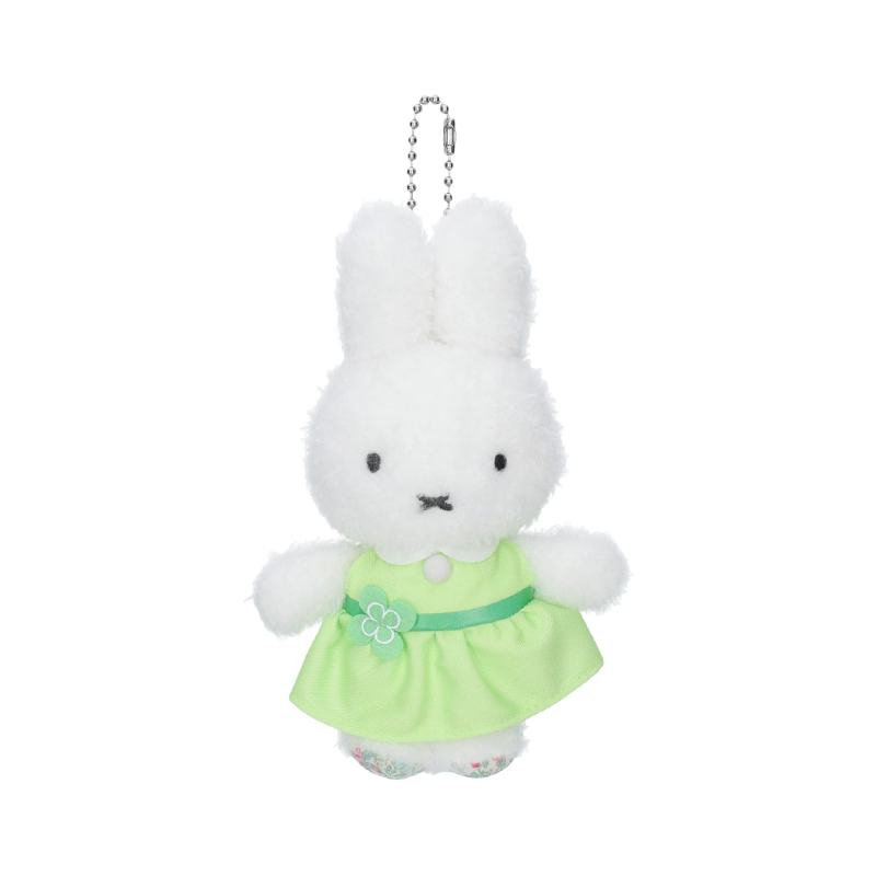 Miffy|Flower Dress Fluffy Mascot Holder /Plush Keychain|W110 x H160 mm approx.