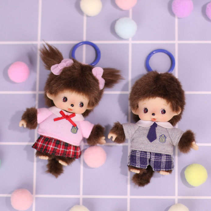 Monchhichi|Bebichhichi school uniform Mascot Holder /Plush Keychain|H10cm approx.