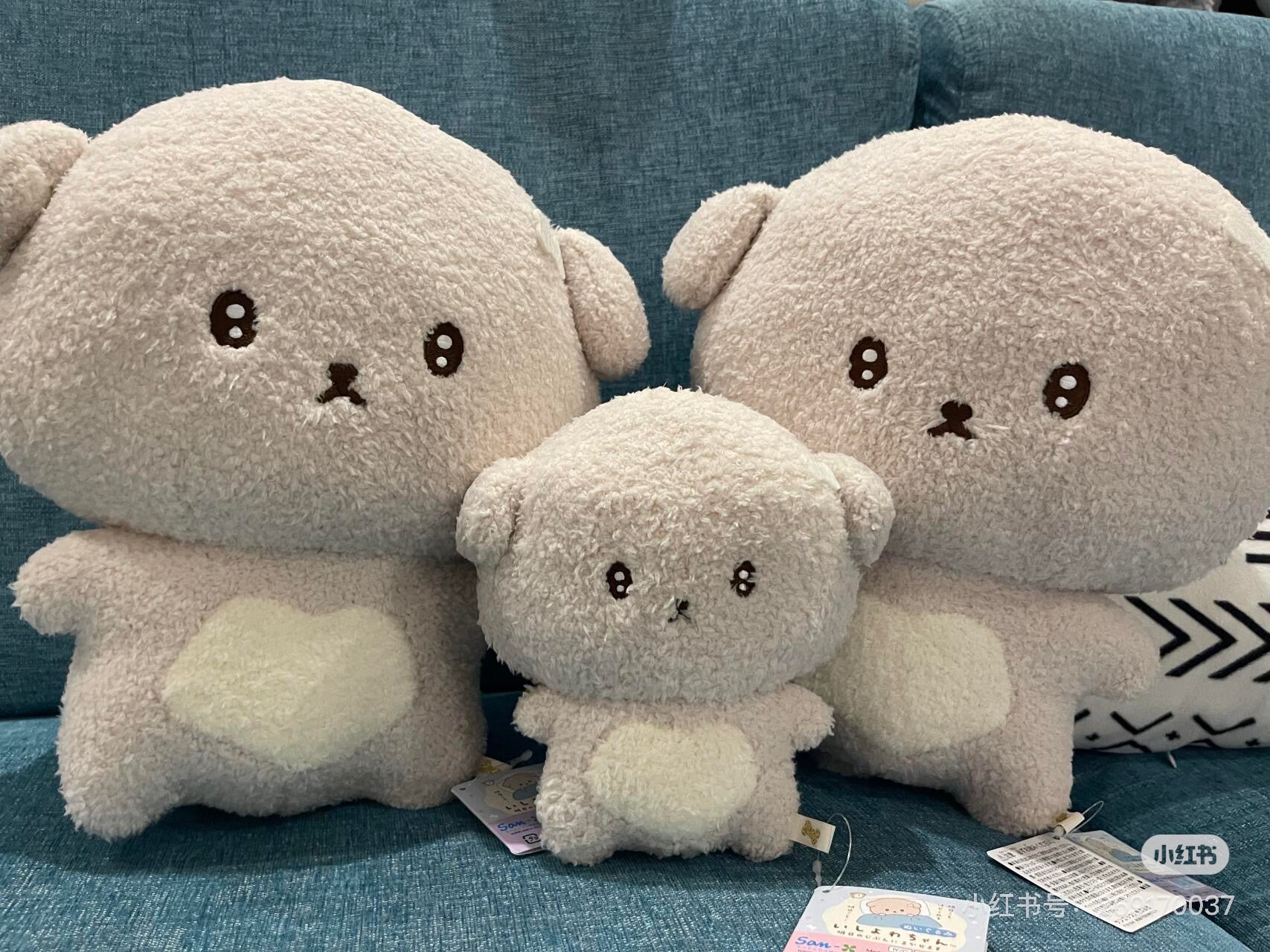 Ishiyowachan|San-X Plush Toy (M) - Ishiyowa-chan新角色软绵绵垂耳社恐小狗M号毛绒玩偶公仔/意志薄弱狗/内向修狗/表情好萌|约320×300×190mm