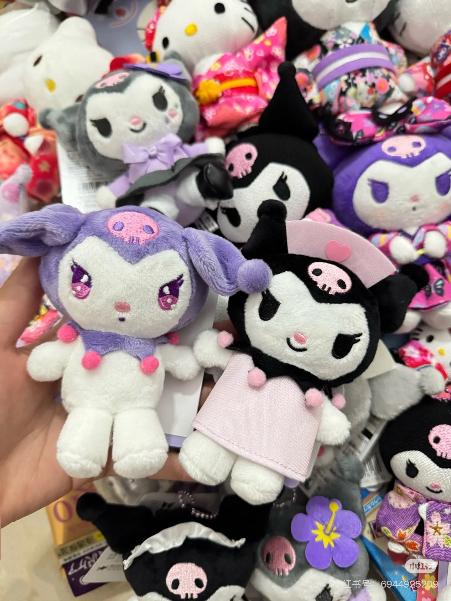 Sanrio|Kuromi 20th Anniversary Nurse Mascot Holder /Plush Keychain|11×10×5.5cm approx.