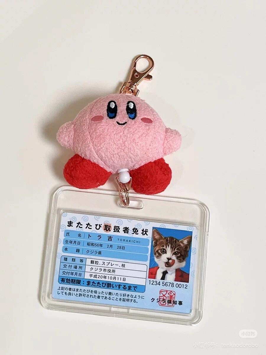 Kirby星之卡比|The Stars Fluffy S Mascot Reel KH超可爱星之卡比可伸缩毛绒玩偶钥匙扣挂件/包挂|约H14×W8×D5cm
