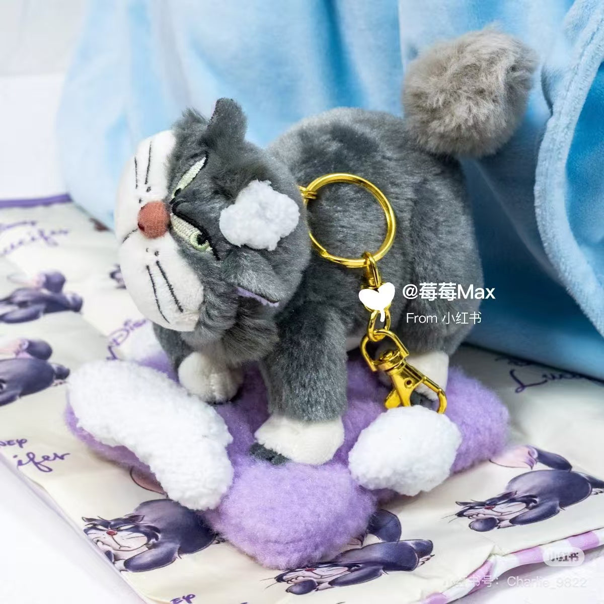 Disney|Cinderella Lucifer Plush Keychain CAT DAY 2025|H15×W12.5×D16cm approx.