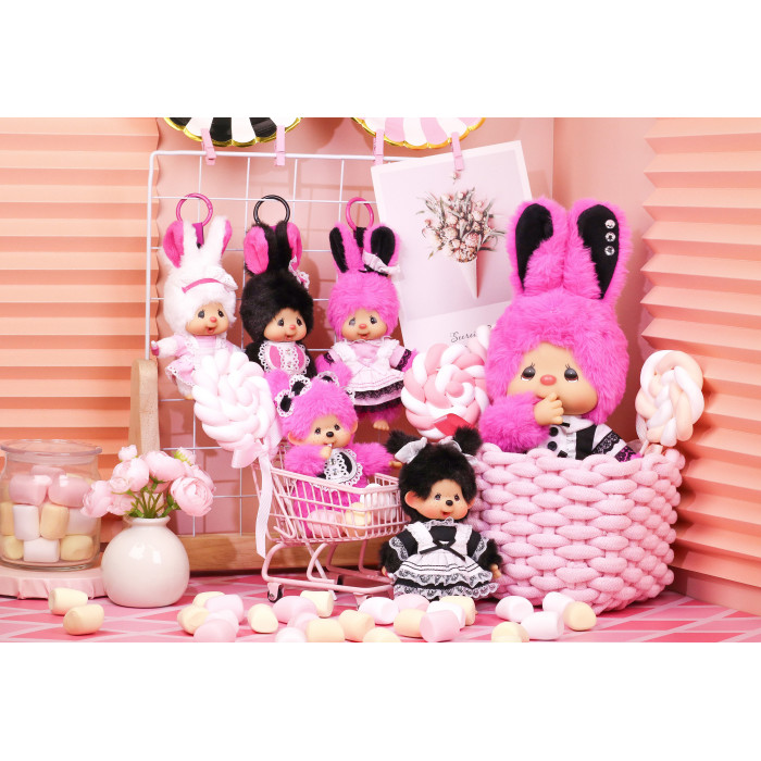 Monchhichi|Sekiguchi WITH BIB Mascot Holder /Plush Keychain|H14cmapprox.