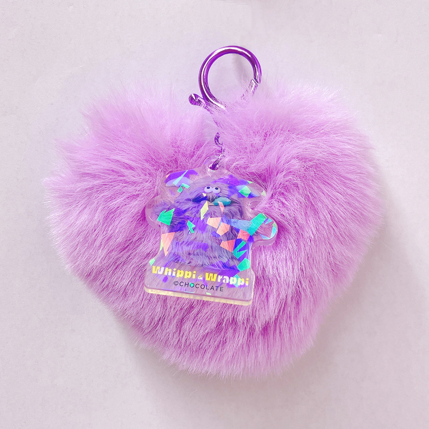 Whippi & Rappi|Heart-Shaped Fur Mascot Holder /Plush Keychain|H80 x W100 x D50mm approx.