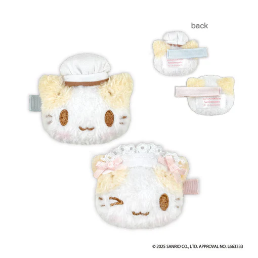 Sanrio|Mashumaro mitaina fuwafuwa nyanko Plush Hair Clip|55×65×35mm approx.