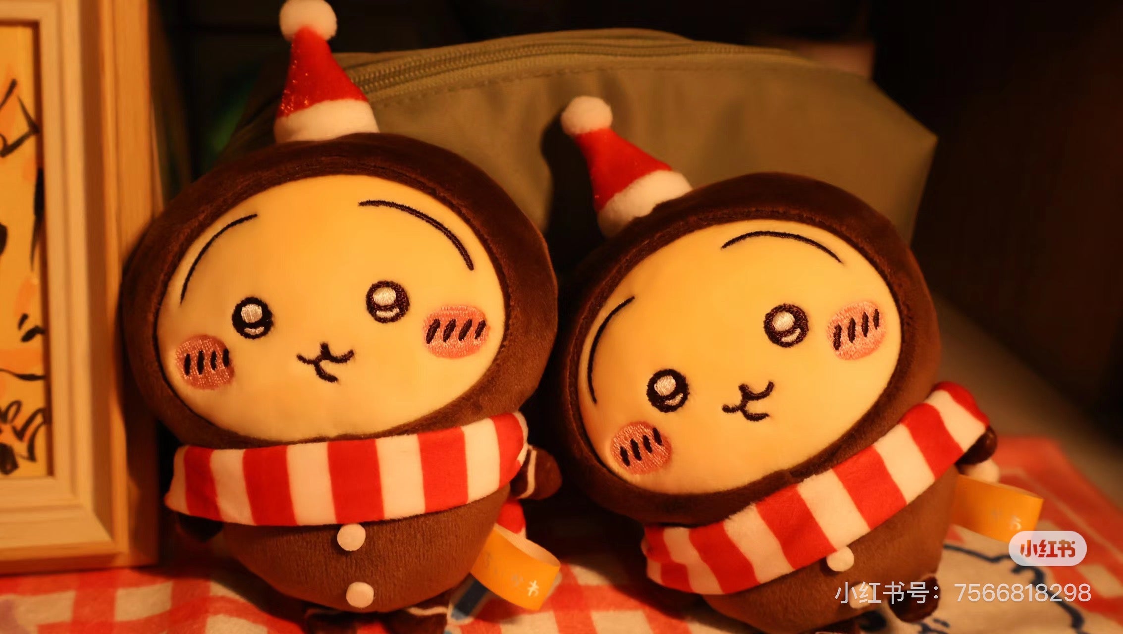 Chiikawa 吉伊卡哇|Plush Keychain 2024圣诞限定姜饼人系列毛绒挂件/包挂|约H140 x W90 x D55mm