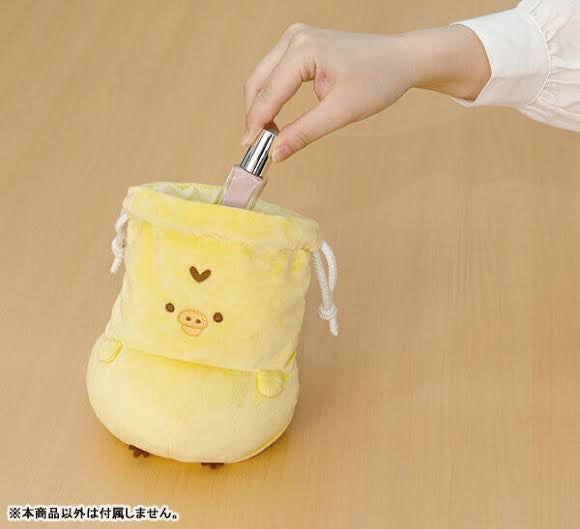 Rilakkuma轻松熊|肥美大肚腩系列巾着/束口袋/圆滚滚的肚肚像慢回弹手感可捏捏|約190×170×70mm