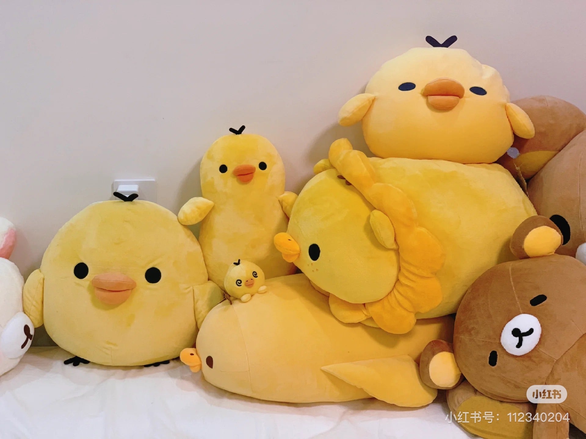 Rilakkuma轻松熊|San-X Stuffed Toy (L) - Kiiroitori超好摸大号鼻孔鸡毛绒玩偶/公仔|約380×430×300mm