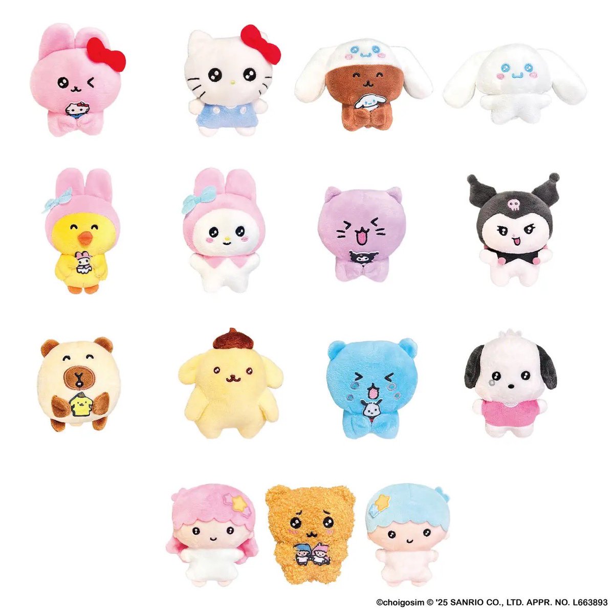 Sanrio|Chegosim Characters Collaboration Pair Mascot Holder /Plush Keychain|H105mm approx.