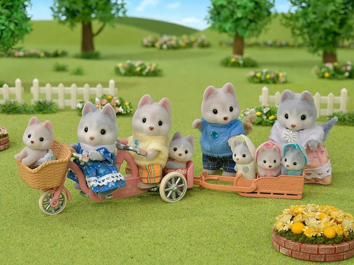 SylvanianFamilies森贝儿家族|Husky-Linnea哈士奇双胞胎骑车套组/玩具/过家家