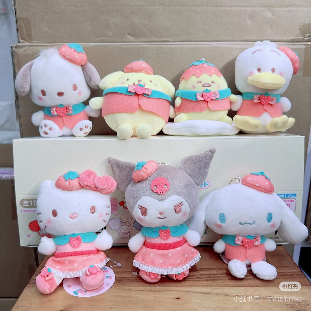 Sanrio|Strawberry Cheek Squishy Mascot Holder /Plush Keychain|Height Approx. 10cm